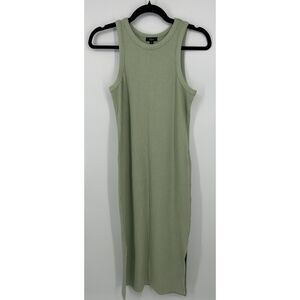 Rails Reseda Tank Dress Sage Green Sleeveless Sheath Maxi Ribbed X-Small XS